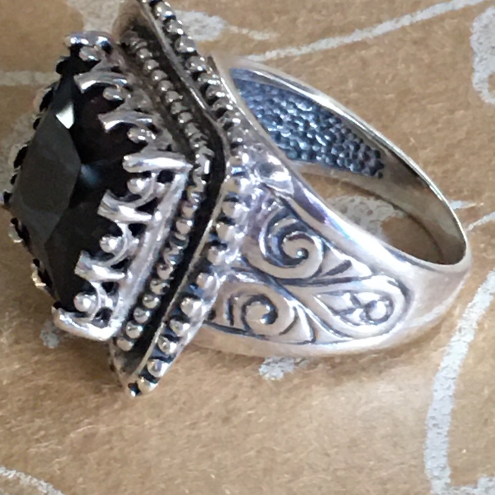 SALE Silver Silver Ring with Brown Smokey Quartz/Topaz Stone